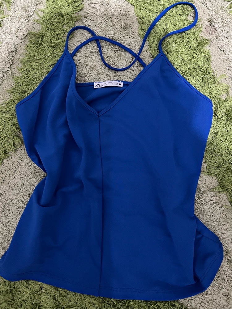 Top zara bleu roi 