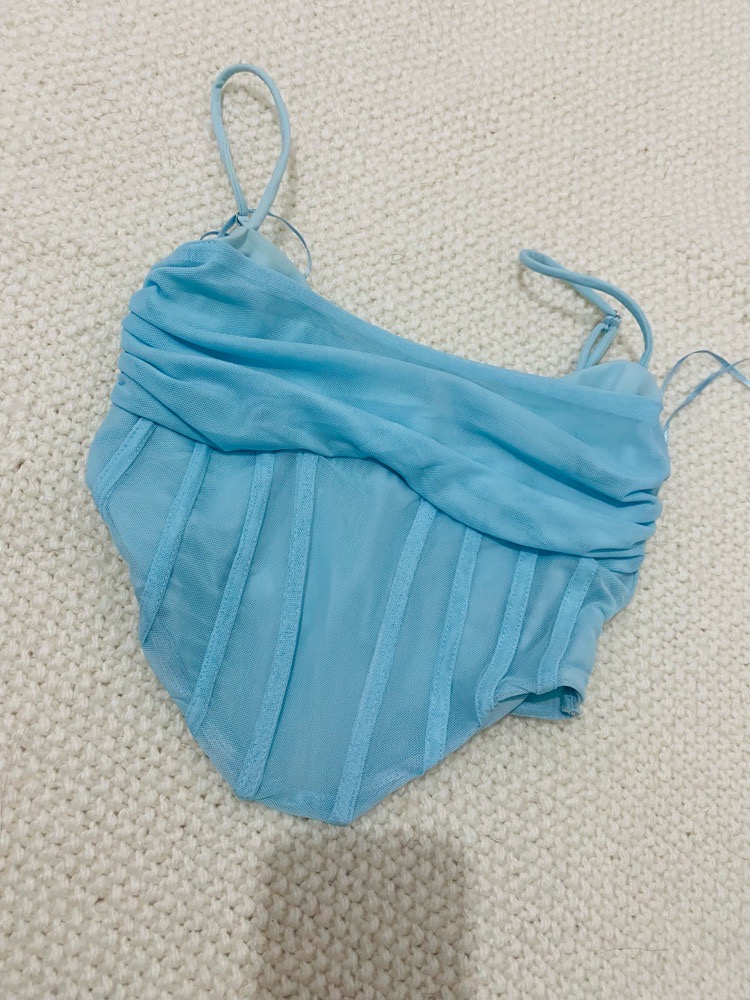 Corset baby blue bershka