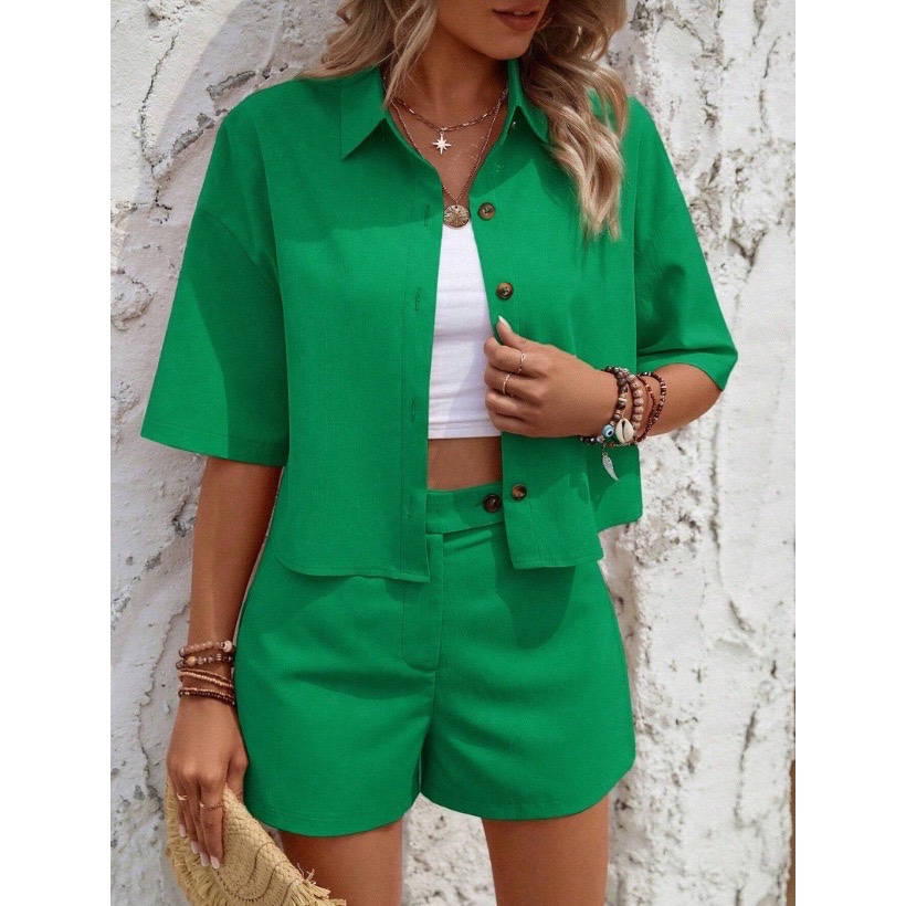 Set shein chemise et short vert taille XS