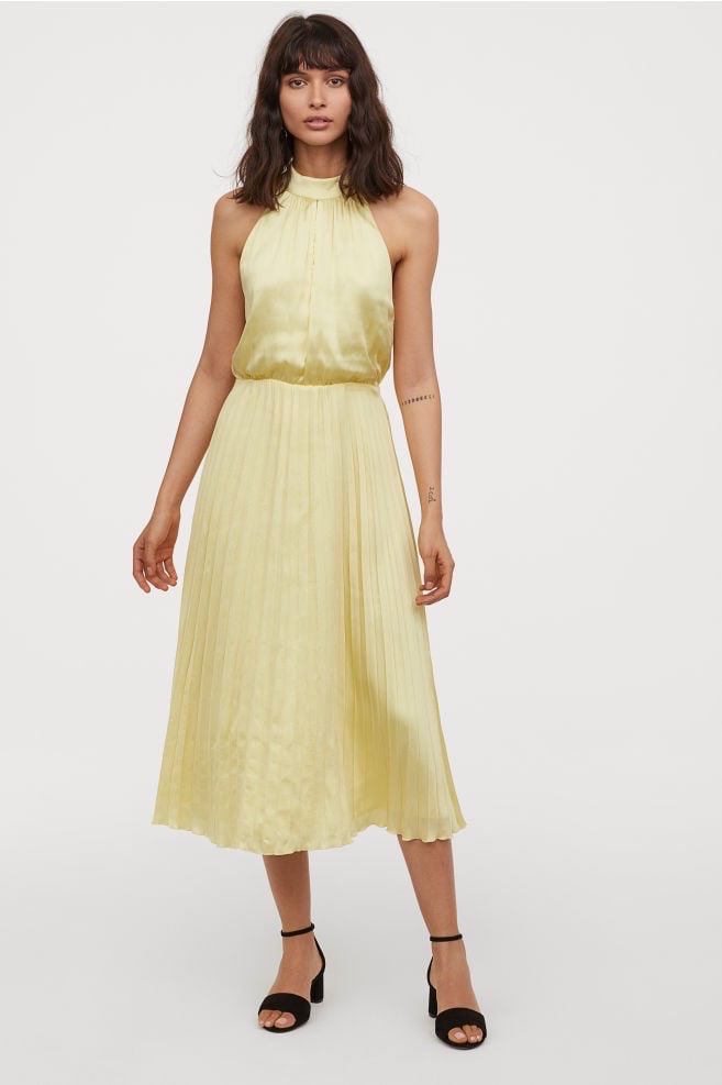 Robe satinée jaune pastel H&M