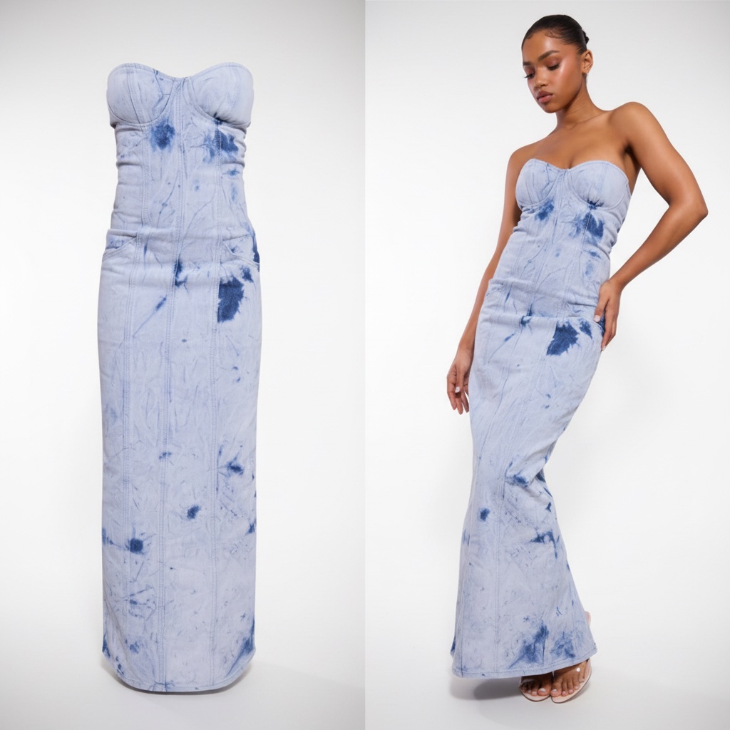 Robe jean longue 