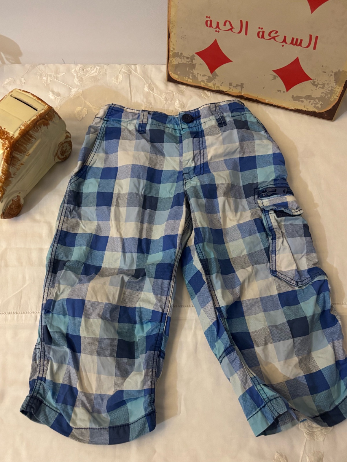 Pantalon enfant style carreau