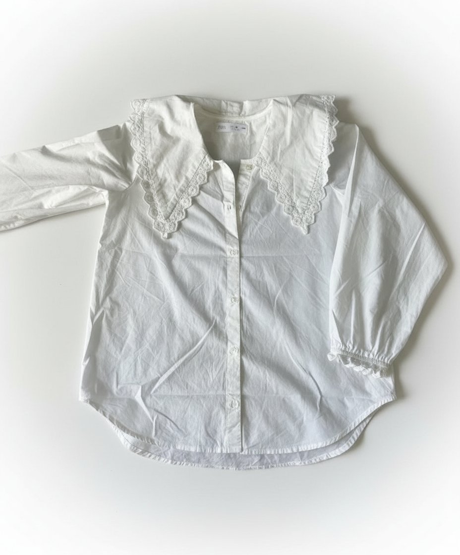 Chemise Zara Col volant brodé très tendance avec étiquettes 