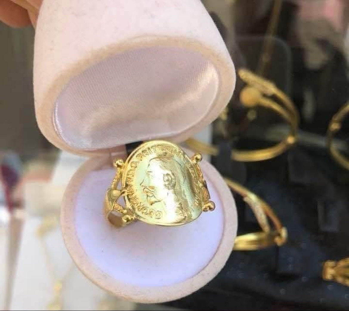 Bague lira argent trempè dans l'or 