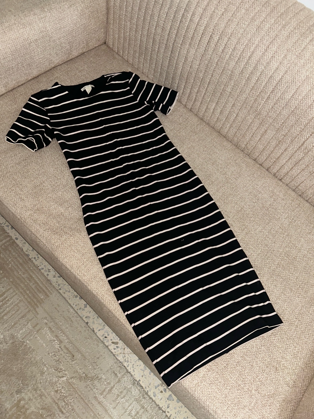 Robe rayée nour et blanc