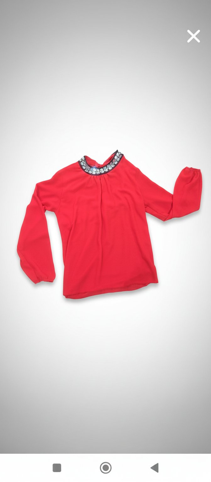 Blouse rouge Cole décoré avec perles 