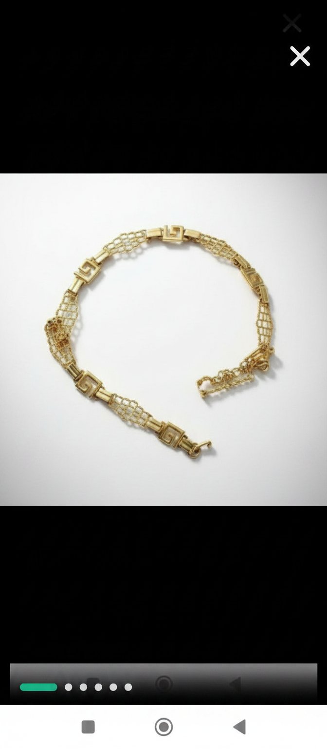 Ceinture vintage doré ''cle greque 'boucles