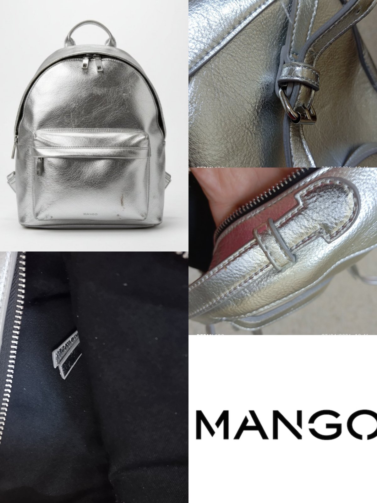 Sac à dos argenté mango