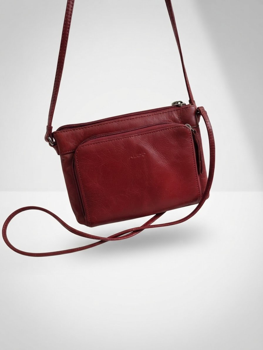 Sac à bandoulière cuir rouge