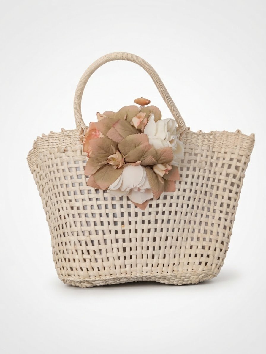 Sac cabas en paille tressé 