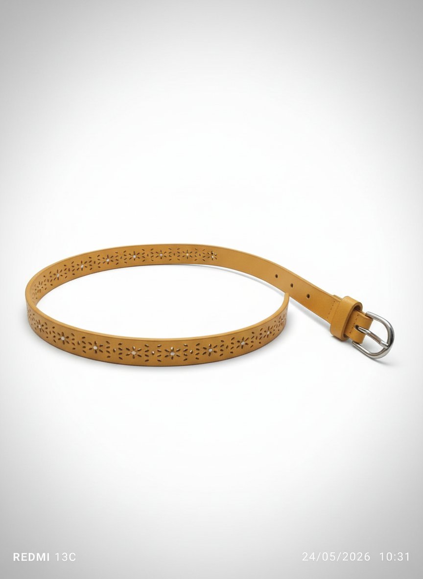Ceinture clouté jaune moutarde 