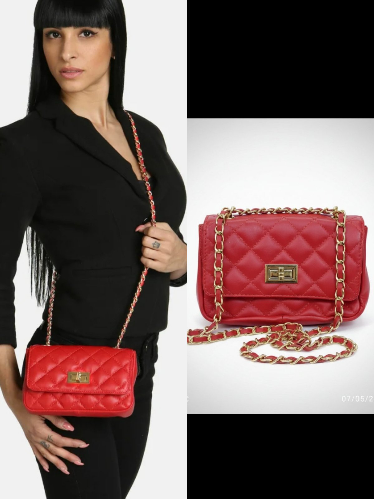 Sac matelassé mini modele rouge