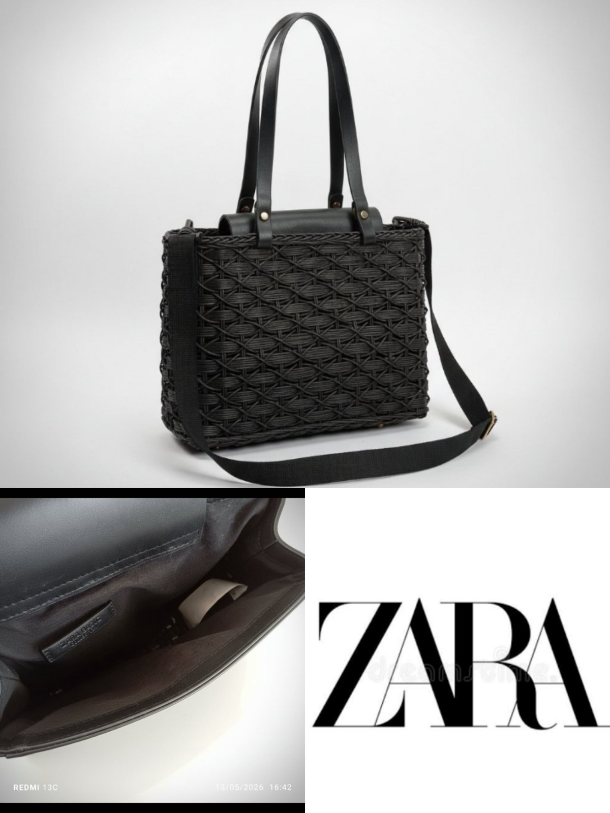 Sac à bandoulière en paille zara