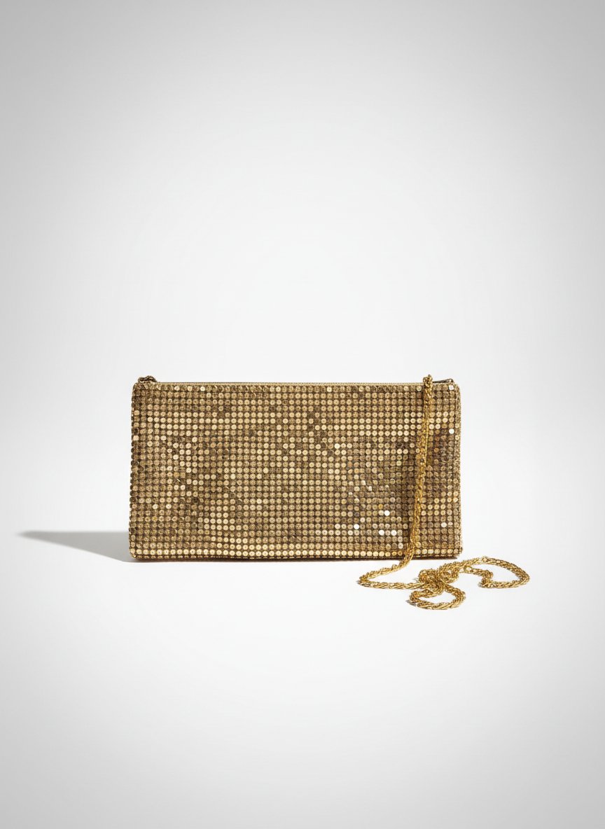 Pochette pailleté doré 