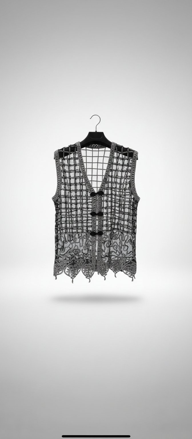 Blouse noir brodé 