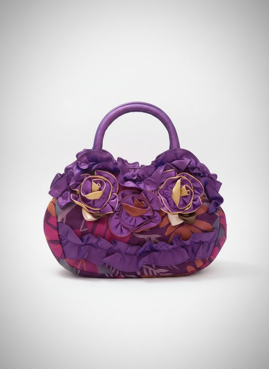Petit sac à main tissu motifs fleurs 