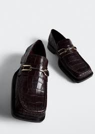 Mocassins en cuir effet crocodile Mango
