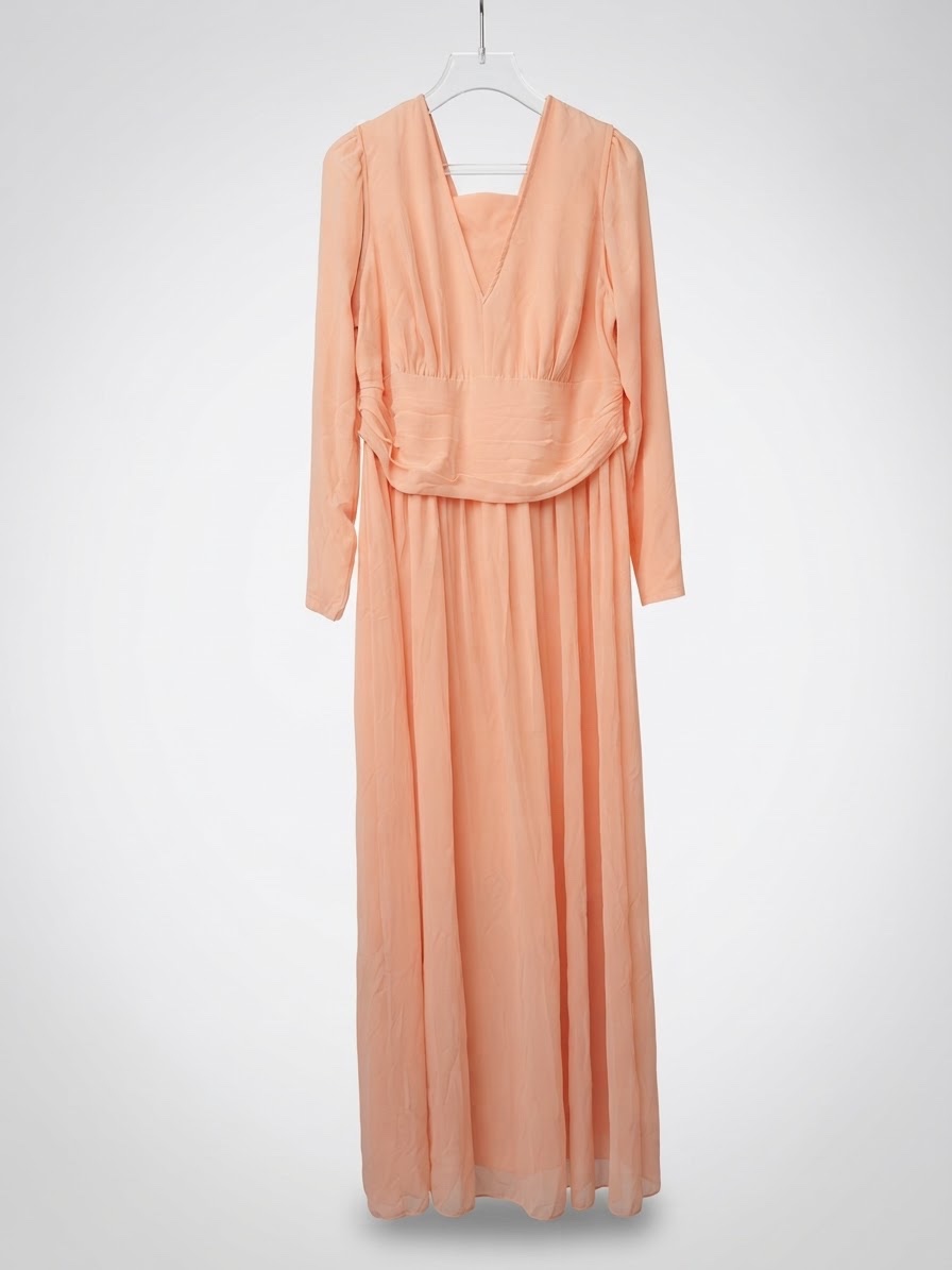 🌸 Robe longue rose poudré