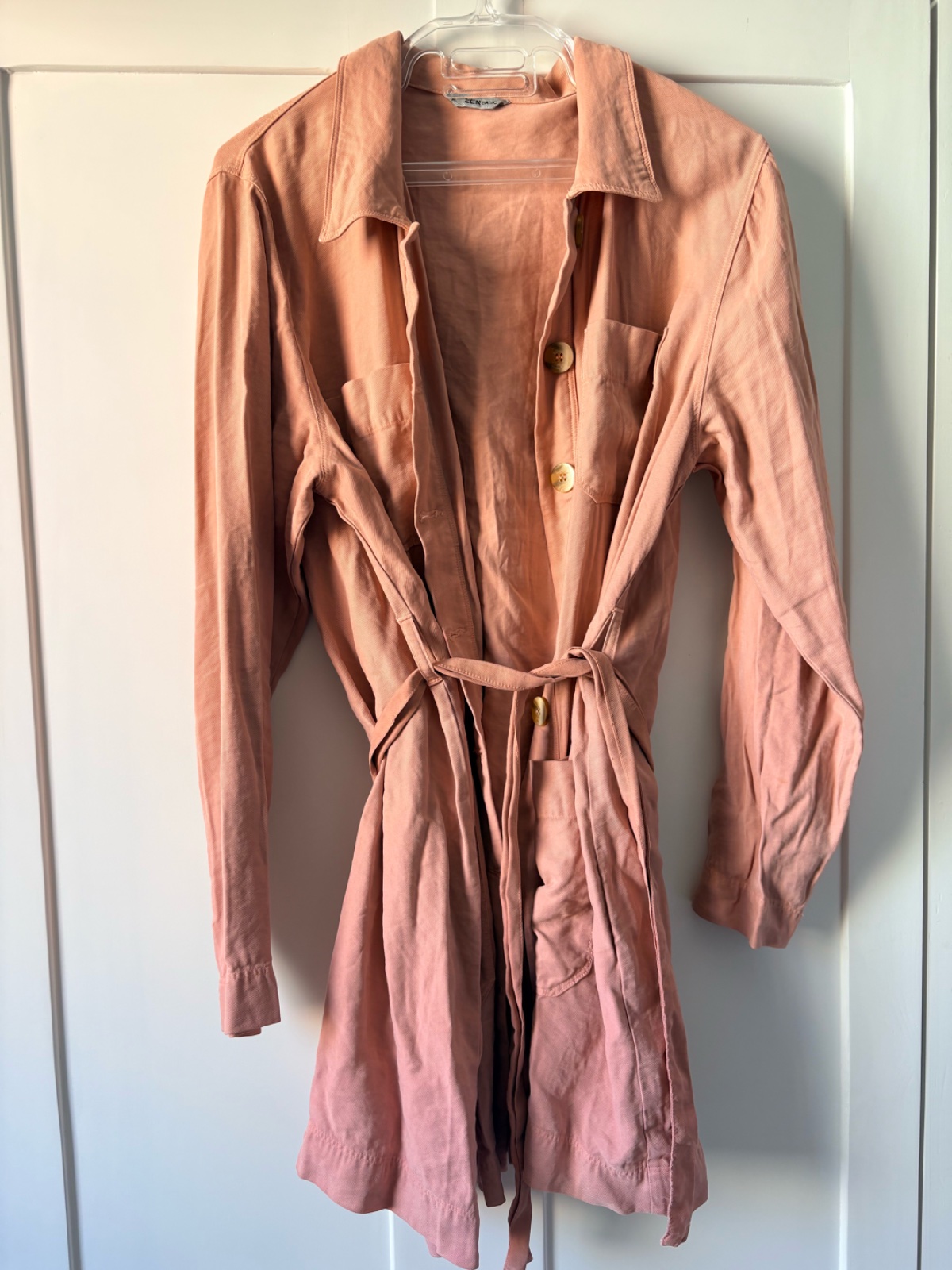 🌸 Veste longue rose poudré
