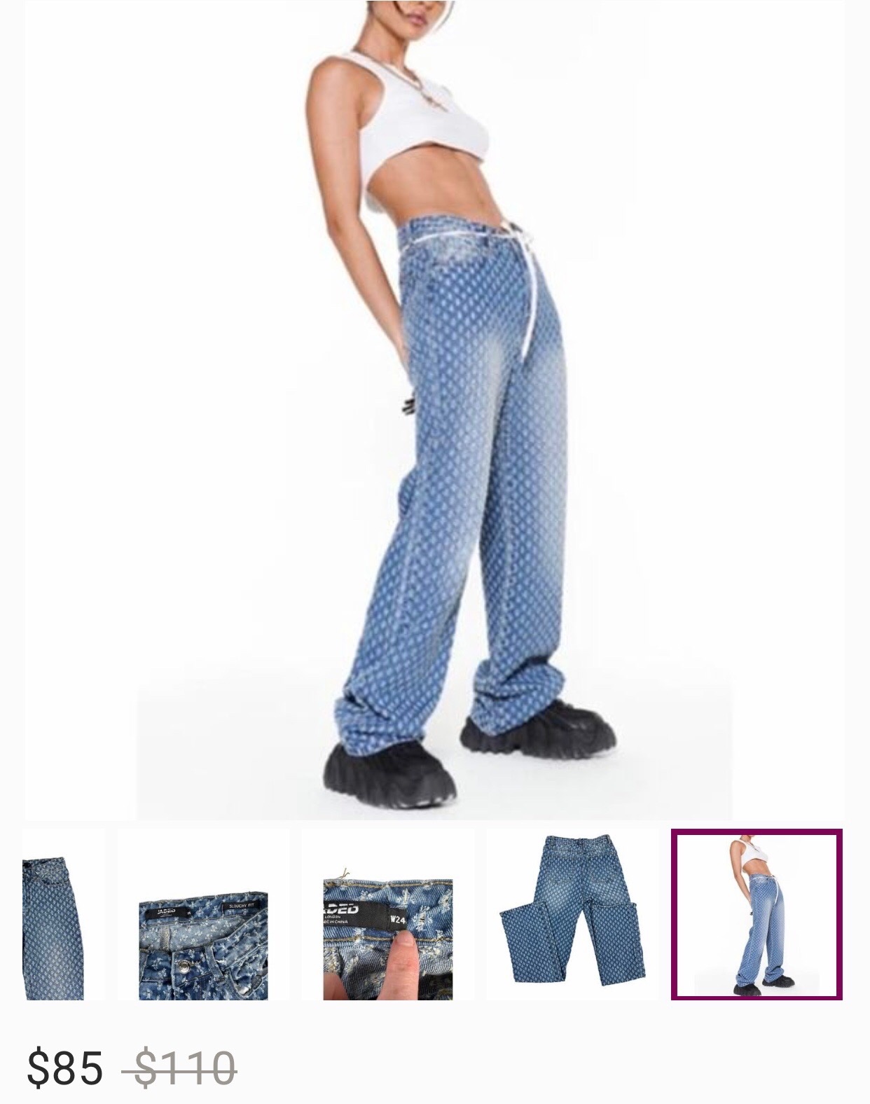 Un jean trop stylé de la marque Jaded London taille 34/Xs