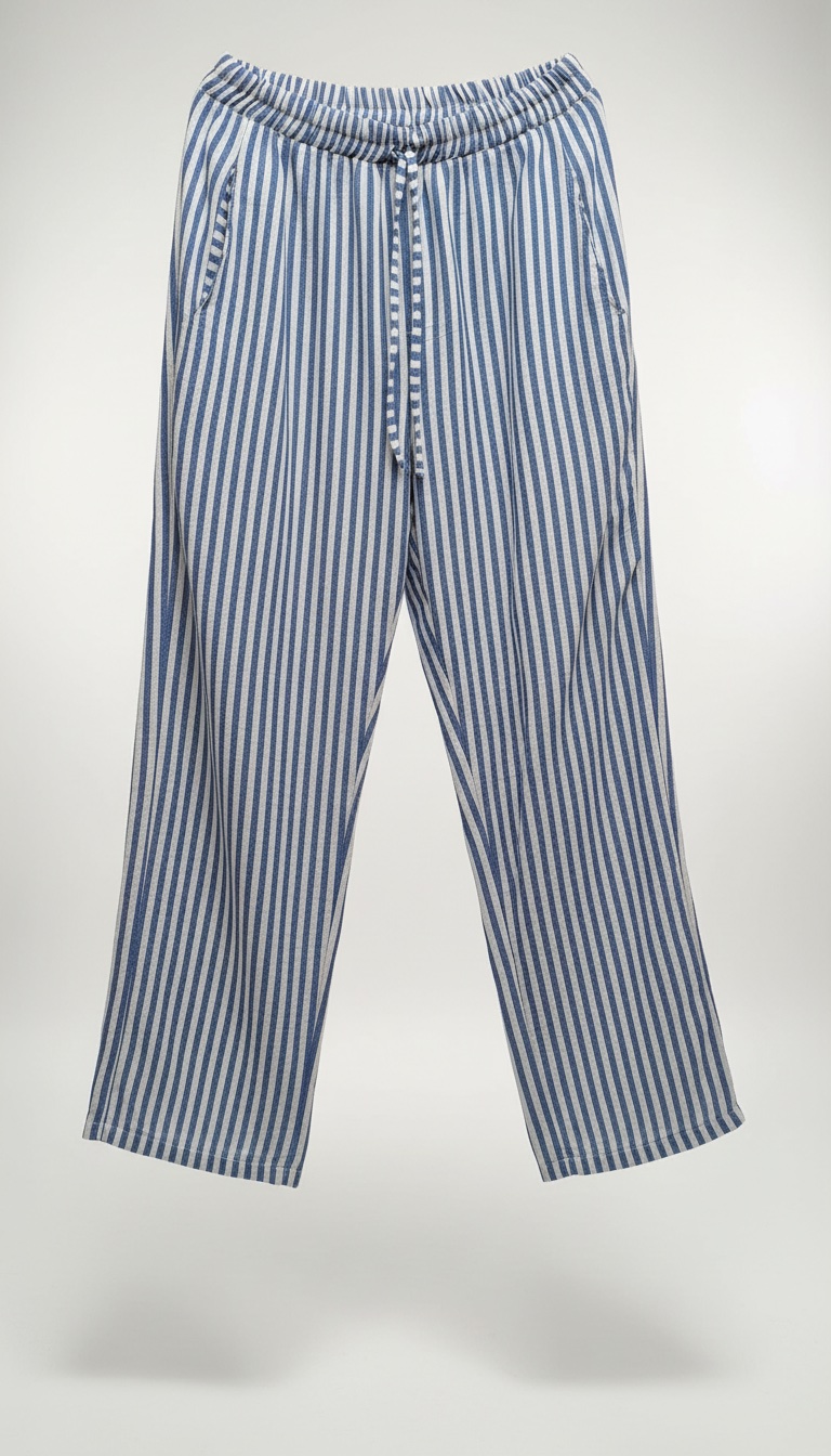 Pantalon a rayures bleu et blanc jamais porte