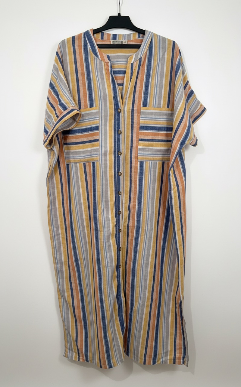 Robe longue a rayures multicolores