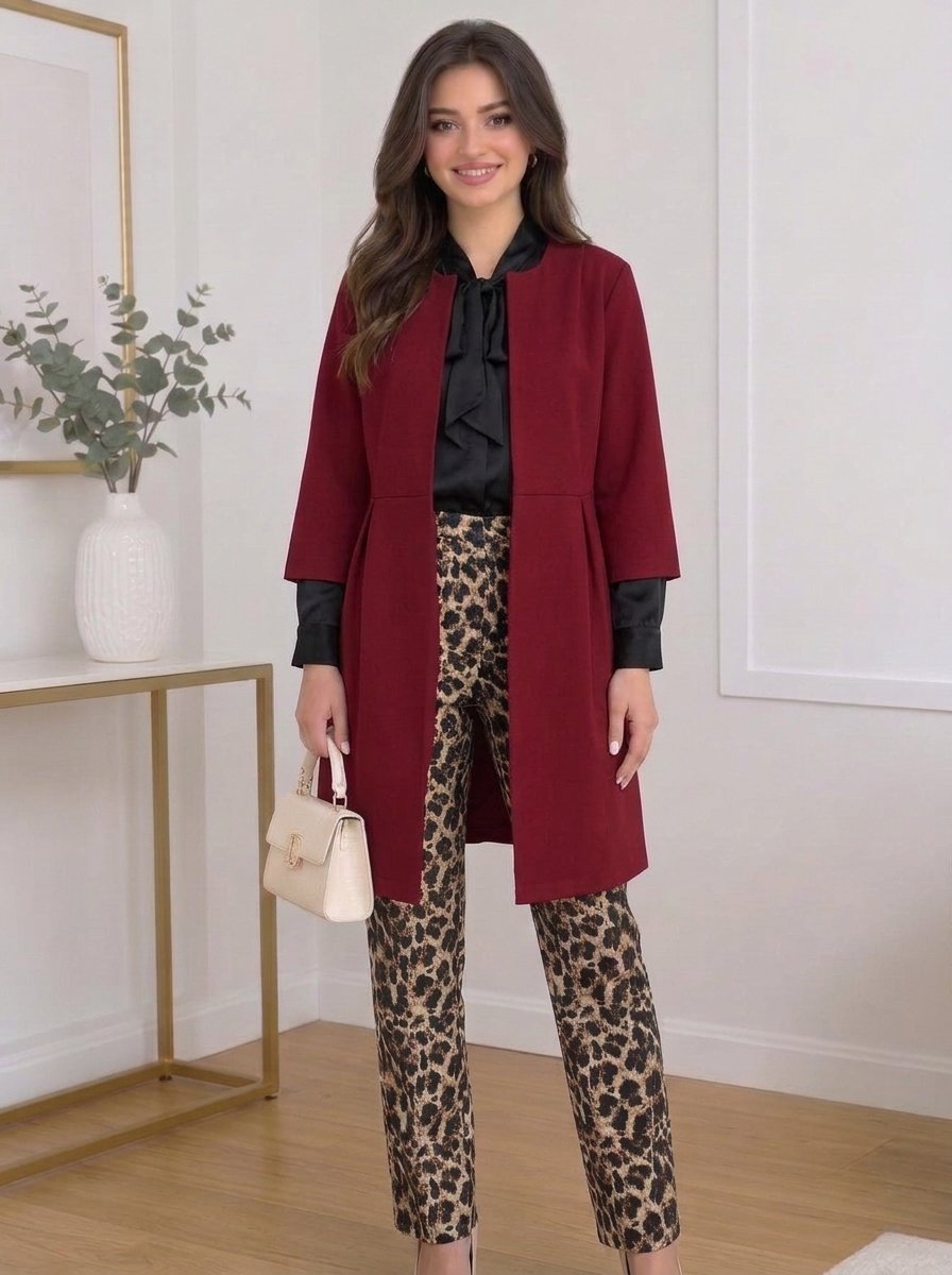 Manteau cachemire rouge bordeau 