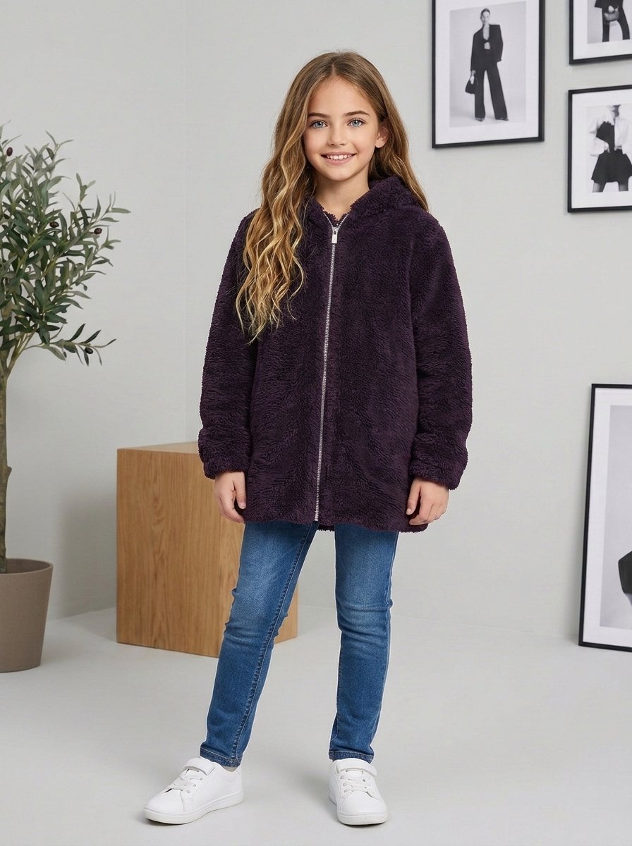 Manteau fourrure violet 