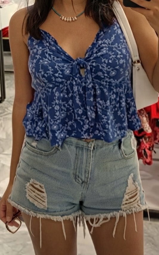 Short denim bleu clair
