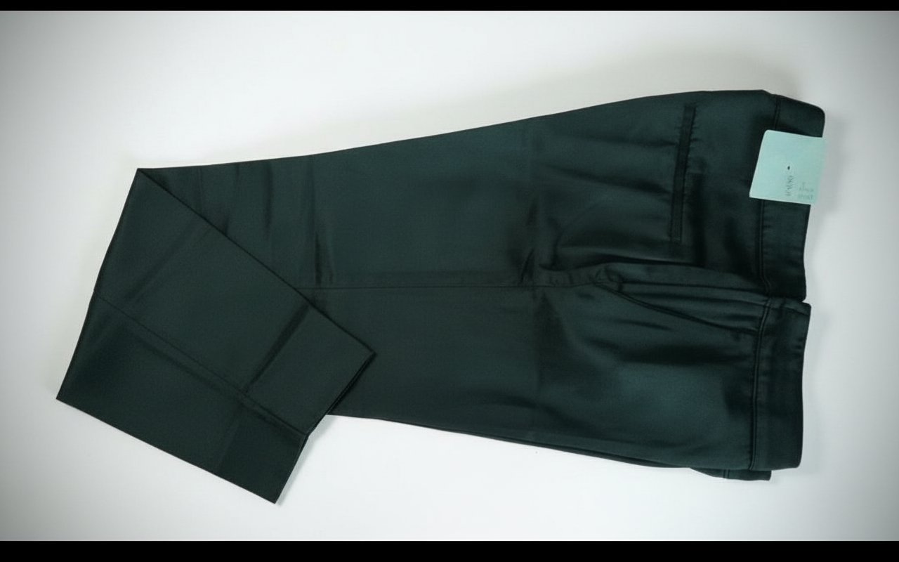 Pantalon noir soie avec plie taille L
