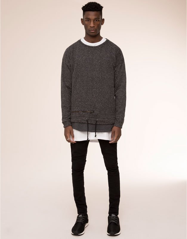 Pull long gris homme taille M