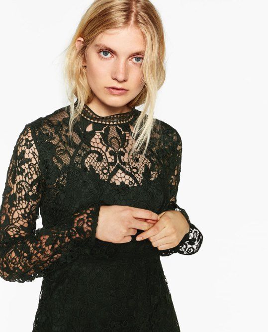 Robe verte Zara très finou