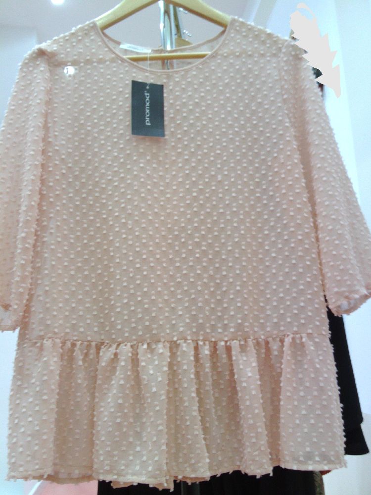 Blouse rose poudré plumetis 