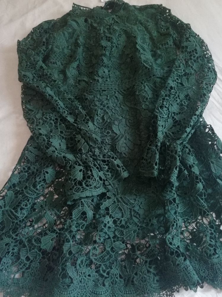 Robe Zara verte brodée