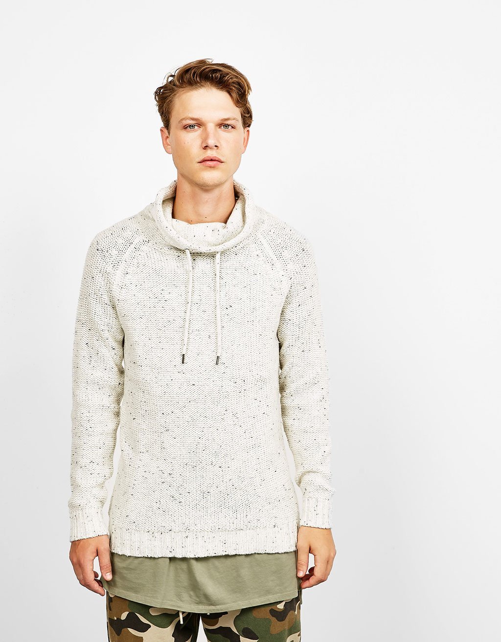 Pull long beige homme taille M