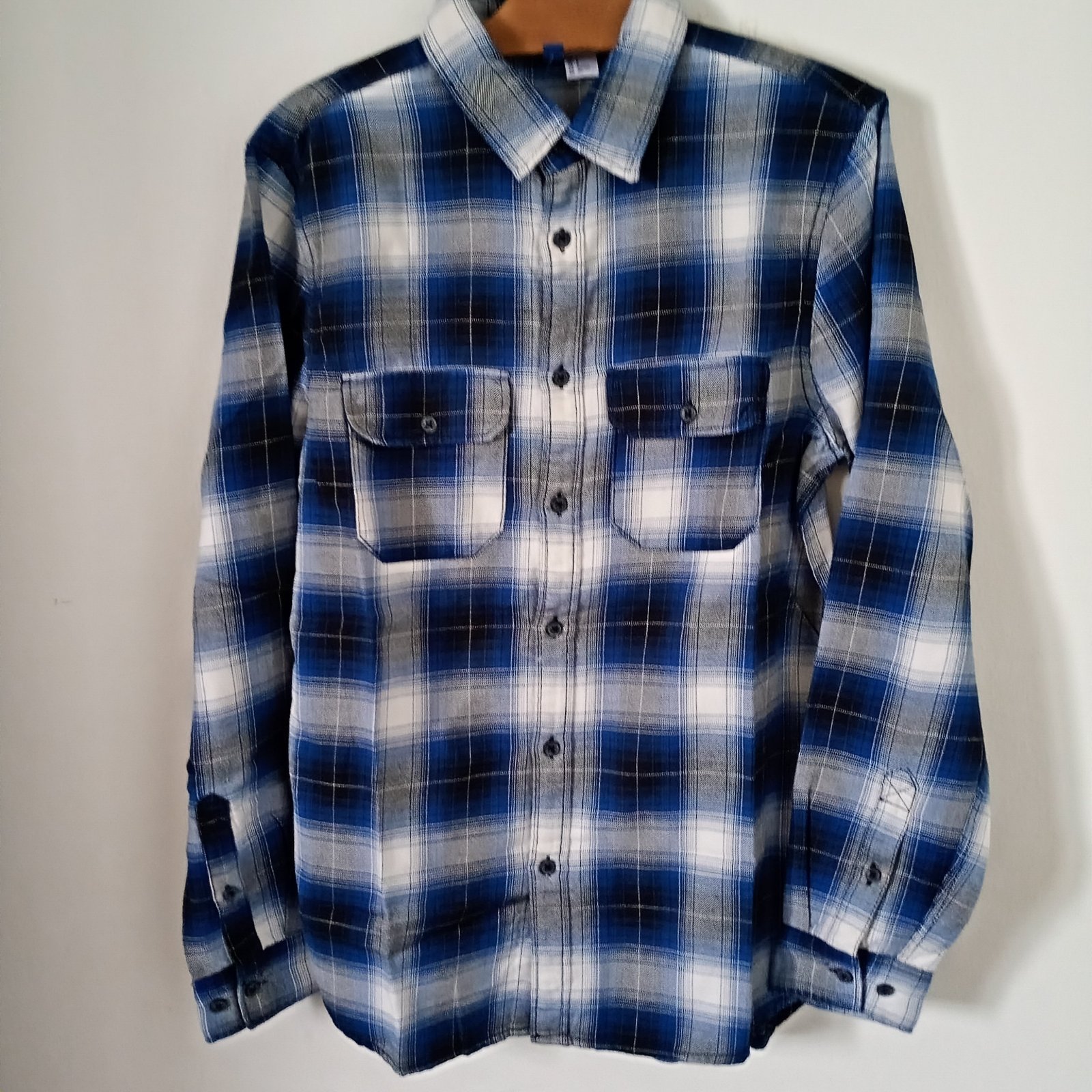 Chemise à carreaux bleu homme taille S
