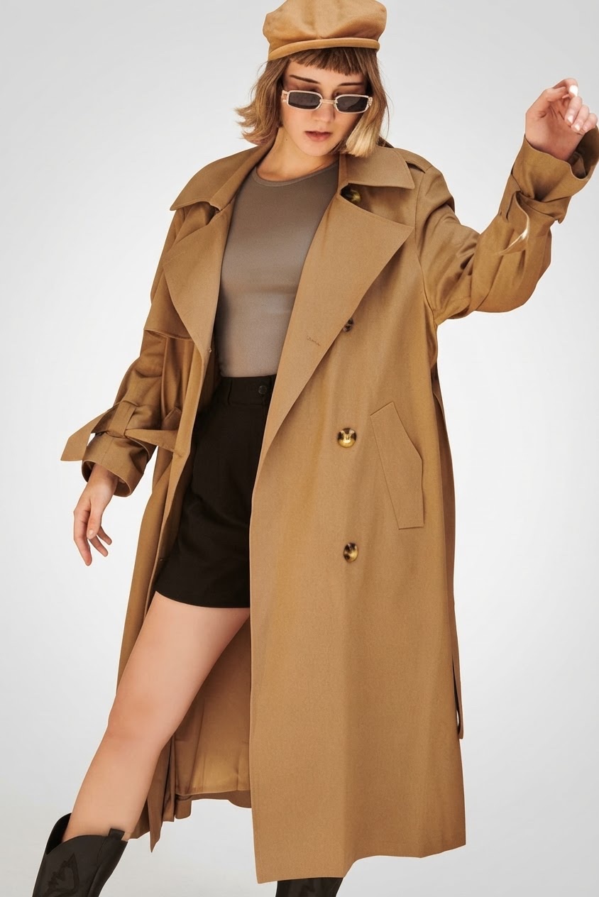 Trench long camel élégant 🤎