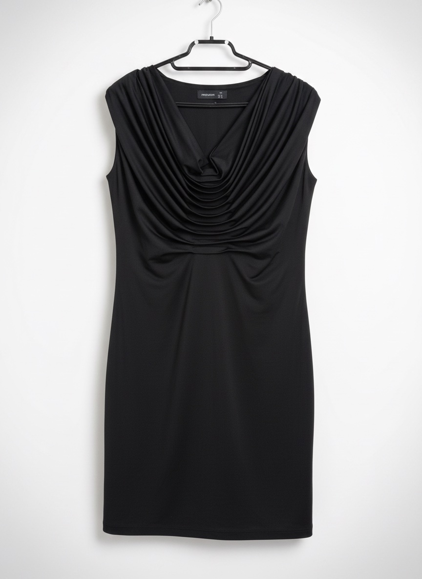 Robe noire satinée