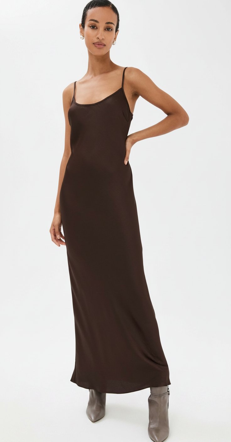 Robe marron longue 