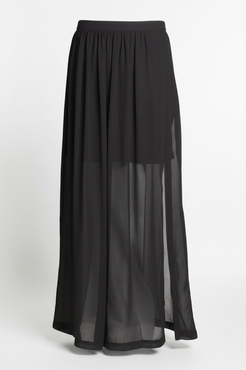 Jupe longue mousline transparent 