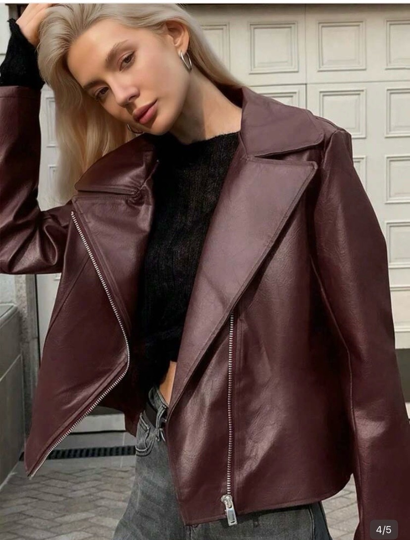 Veste cuir marron shein 