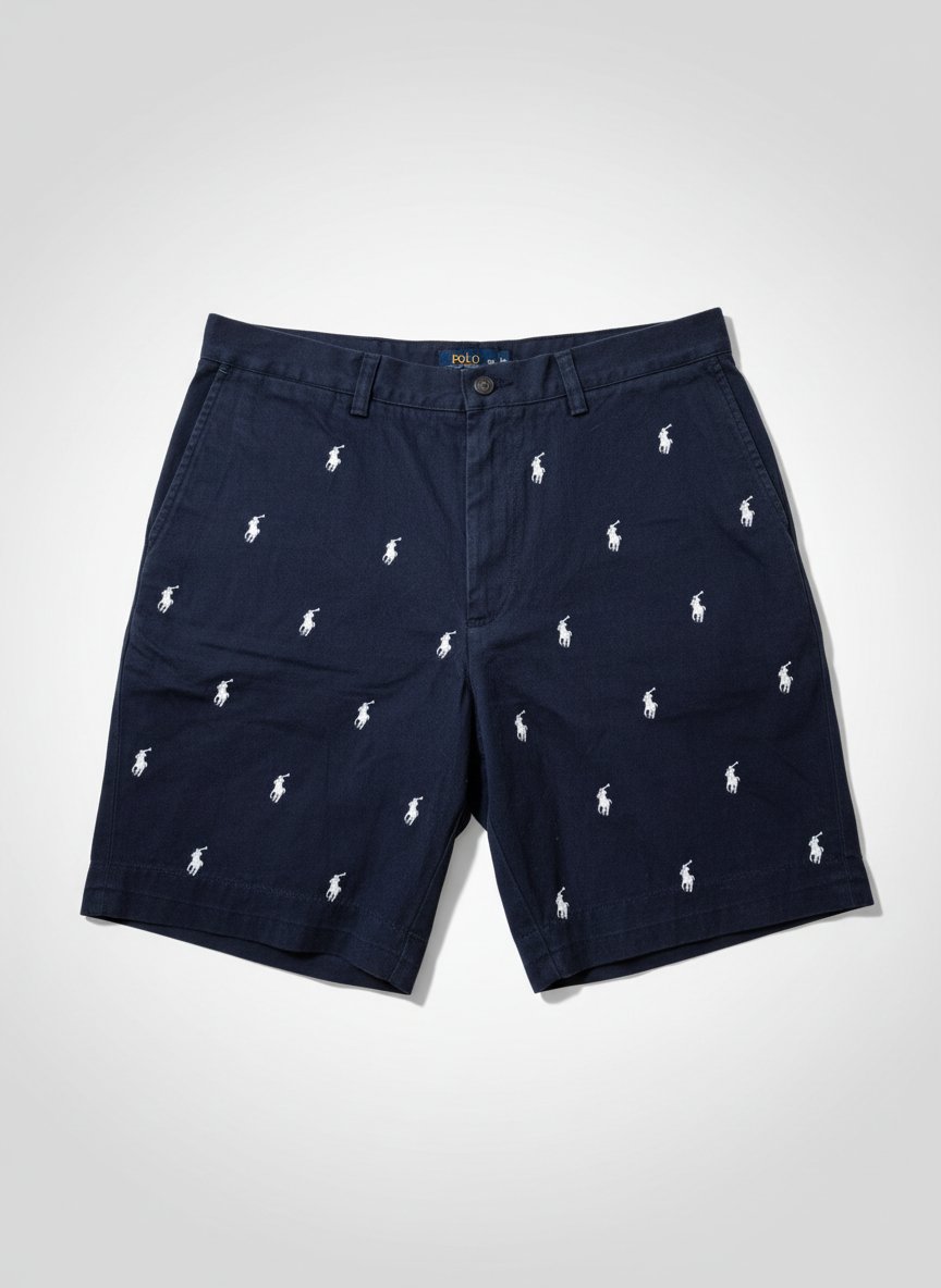 Short Chino Polo Ralph Lauren – Motif Poneys Brodés – Bleu Marine