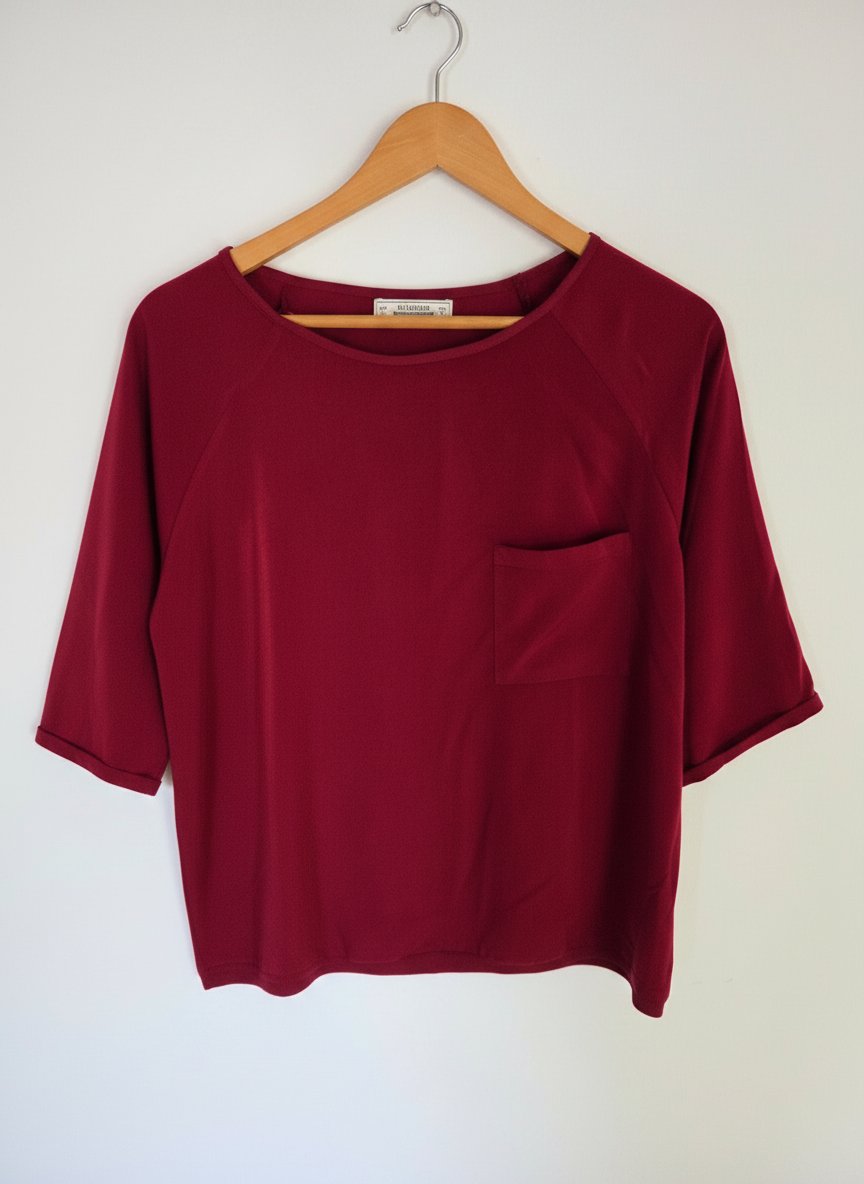 Top fluide bordeaux Pull & Bear – Taille L