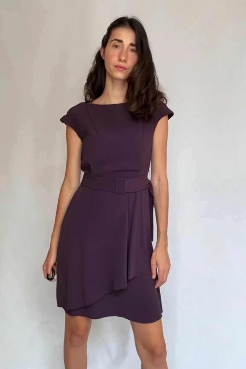 Élégante Robe Massimo Dutti Prune / Violet Foncé