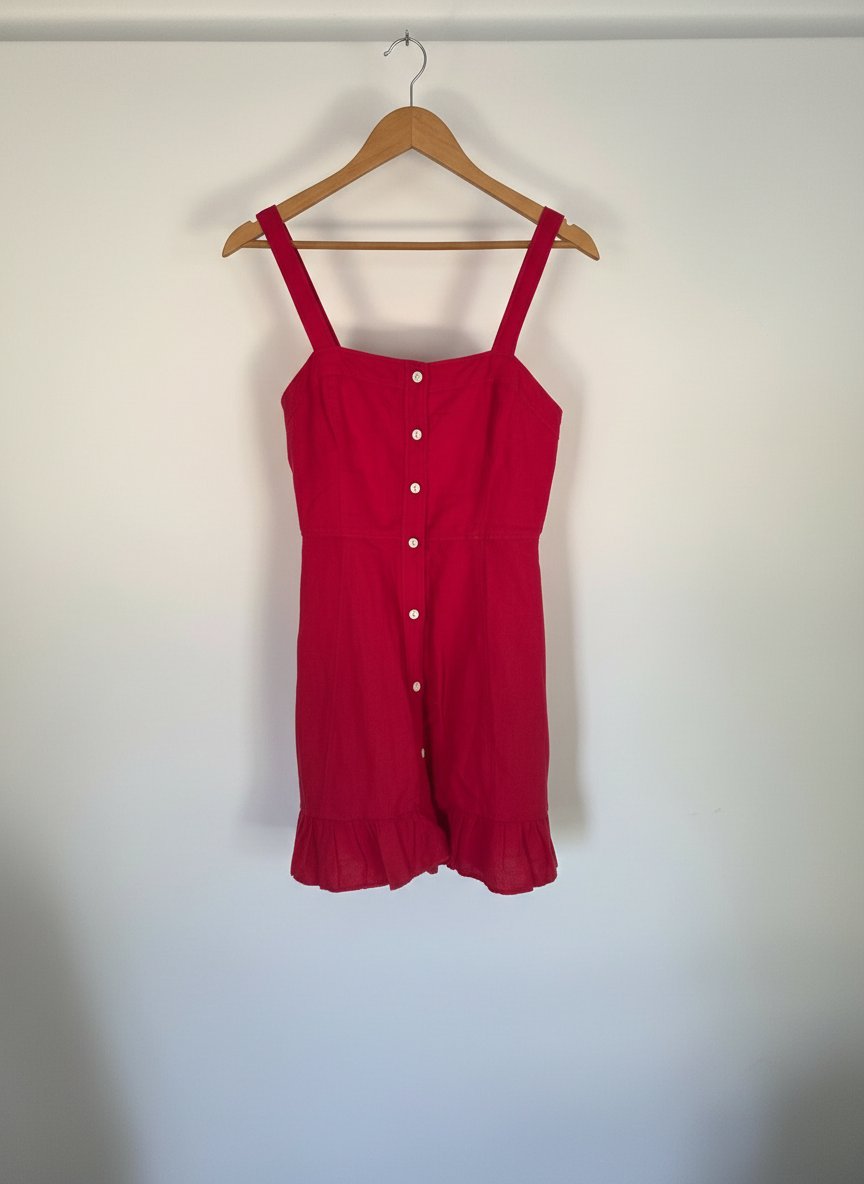 Robe courte rouge Zara boutonné - Taille M