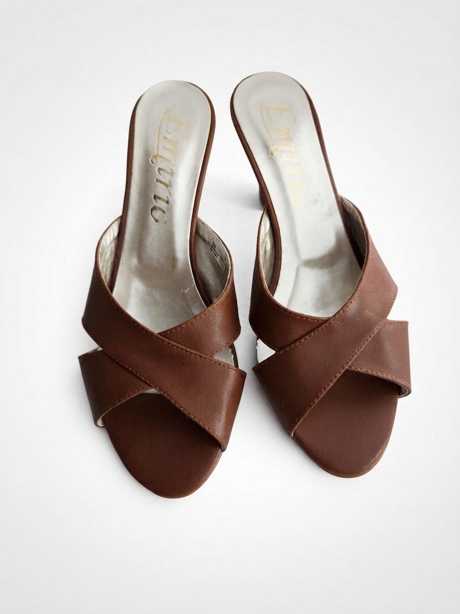 Mules à talons en cuir marron Empirico - Pointure 39