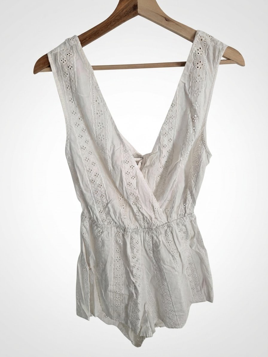 Combishort en broderie anglaise blanche Primark - Taille XS (34)