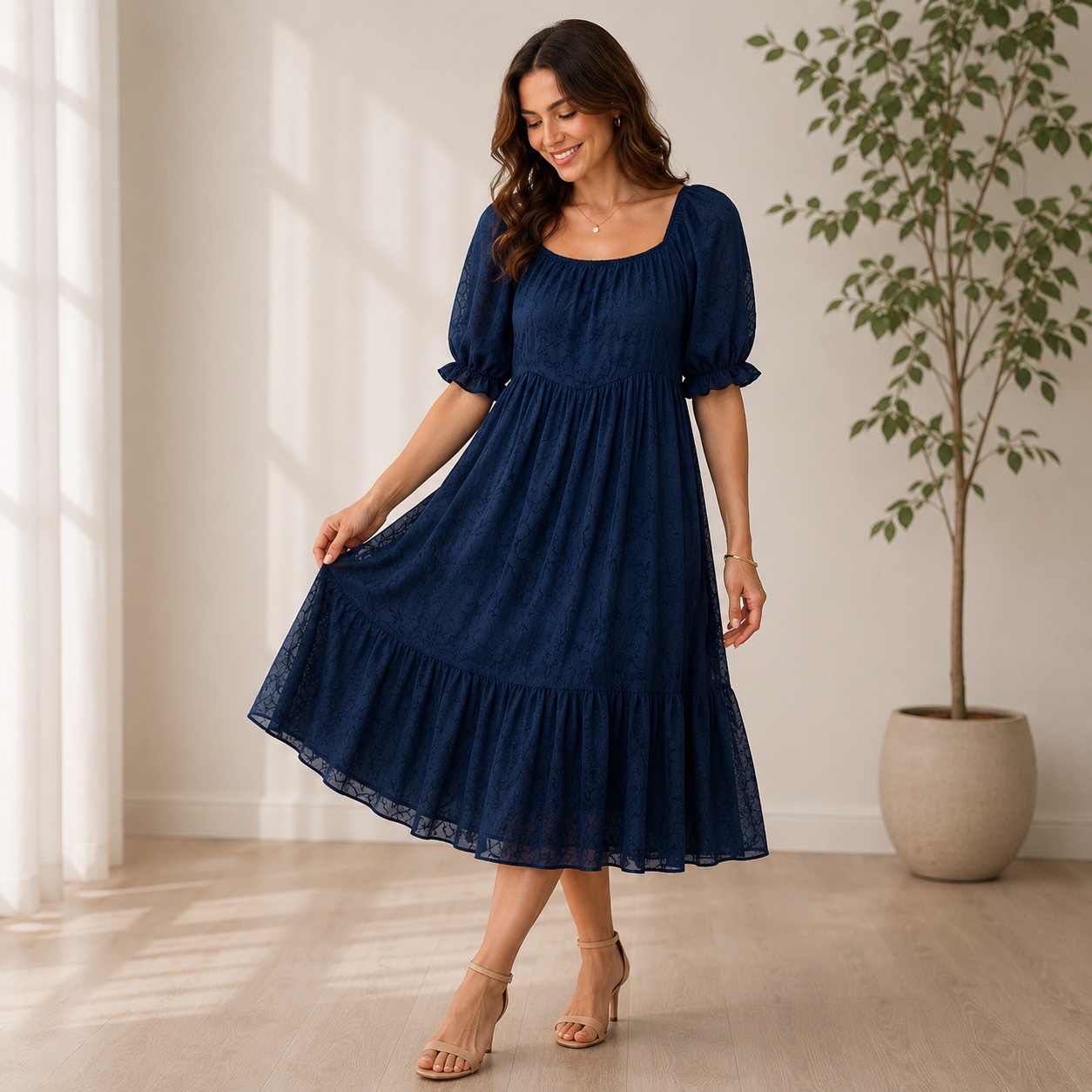 Robe bleu longue