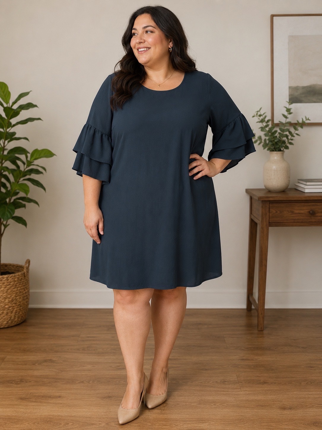 Robe bleu habillé