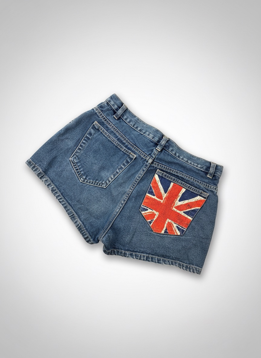 Uk Flag Jean Shorts 